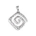 Sterling Silver Pendant - Diamond Swirl Motif (30mm)