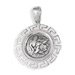 Sterling Silver Pendant - Ancient Silver Coin with Greek Key (23mm)