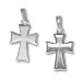 Sterling Silver Pendant - Sandblasted Flared Cross (30mm)
