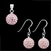 The Rio Collection - Swarovski Crystal Ball Pendant and Hook Earrings Pink