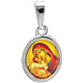 Platinum Plated Sterling Silver Pendant - Virgin Mary (13mm)