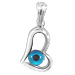 The Amphitrite Collection - Sterling Silver Pendant - Mati Evil Eye Heart (15mm)