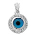 The Amphitrite Collection - Sterling Silver Pendant - Circle Mati Evil Eye w/ Swarovski (10mm)