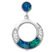 The Neptune Collection - Sterling Silver Pendant - Hanging Circle w/ Greek Key & Opal (21mm)