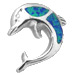 The Neptune Collection - Sterling Silver Pendant - Dolphin Opal (20mm) w/ 16" Rope Chain