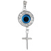 The Amphitrite Collection - Sterling Silver Pendant - Circle Mati w/ Swarovski & Cross (31mm)