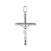 Platinum Plated Sterling Silver Pendant - Rounded Crucifix (34mm)