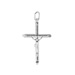 Platinum Plated Sterling Silver Pendant - Rounded Crucifix (26mm)