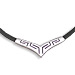 Rubber and Sterling Silver Necklace - Greek Key Meander V
