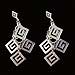 The Ariadne Collection - Sterling Silver Post Earrings - Cluster of Cascading Diamonds (36mm) 