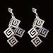 The Ariadne Collection - Sterling Silver Post Earrings - Cluster of Cascading Diamonds (36mm)