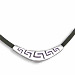 Rubber and Sterling Silver Necklace - Greek Key Meander Curve