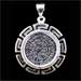 Sterling Silver Pendant w/ Rubber Cord - Phaistos Disk (22mm)