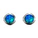The Neptune Collection - Sterling Silver Earrings - Circle Opal Gem Stone (7mm)