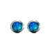 The Neptune Collection - Sterling Silver Earrings - Circle Opal Gem Stone (4mm)
