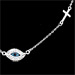 The Amphitrite Collection - Sterling Silver Necklace - Eye w/ Cubic Zirconia & Two Crosses