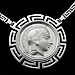 Platinum Plated Sterling Silver Necklace - Athena and Parthenon (32mm)