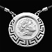 Sterling Silver Necklace - Alexander and Athena (33mm) Rhodium Plated 
