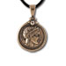 Athena Tetradrachm Silver Coin Replica Sterling Silver Pendant (26mm) w/ leather cord