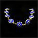 Gold 14k Evil Eye Bracelet Dark Blue (7mm)