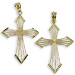 14k Gold Cross Pendant - Multiple Strands (34mm)