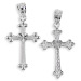 White Gold Cross Pendant - Heart Design (27mm)