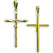 18k Gold Cross Pendant - Rounded Crucifix (33mm)