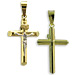 18k Gold Cross Pendant - Crucifix with White Gold (30mm)
