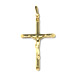 24k Gold Plated Sterling Silver Pendant - Rounded Crucifix (38mm)