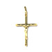 24k Gold Plated Sterling Silver Pendant - Rounded Crucifix (34mm)
