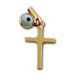 14k Gold Cross with Blue Evil Eye