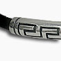 Rubber Bracelet - Round Sterling Silver Greek Key (.6cm)