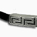 Rubber Bracelet - Round Sterling Silver Greek Key (.4cm)
