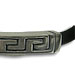 Rubber Bracelet - Round Sterling Silver Greek Key (.4cm)