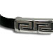 Rubber Bracelet - Sterling Silver 5 Greek Key (.5cm)
