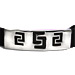 Rubber Bracelet - Sterling Silver Large Triple Greek Key Cutout (1cm)