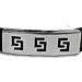 Rubber Bracelet - Sterling Silver Medium Triple Greek Key Cutout (1cm)