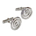 Sterling Silver Ancient Greek Swirl Motif Cufflinks (17mm)