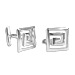 Sterling Silver Cufflinks -  Greek Key Square (15mm)