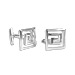 Sterling Silver Cufflinks -  Greek Key Square (10mm)