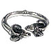 Rhodium Plated Sterling Silver Bracelet - Double Rams Head