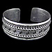 The Athena Collection - Sterling Silver Cuff Bracelet Greek Key Rope (2.3cm)