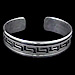 The Athena Collection - Sterling Silver Cuff Bracelet Large Greek Key Rope (1.6cm)