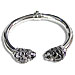 Rhodium Plated Sterling Silver Bracelet - Double Lions Head