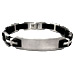 Rubber and Stainless Steel Bracelet with Box Clasp - Cross (12mm)