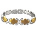 Stainless Steel Bracelet with Box Clasp - Gold & Silver Links (11mm)