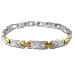 Stainless Steel Bracelet with Box Clasp - Gold & Silver Links (7mm)