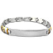 Stainless Steel Bracelet with Box Clasp - Gold & Silver Links (8mm)