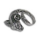 Rhodium Plated Sterling Silver Ring - Rams Head