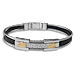 Rubber and Steel Bracelet with 18k Gold Emblem - Double Parthenon